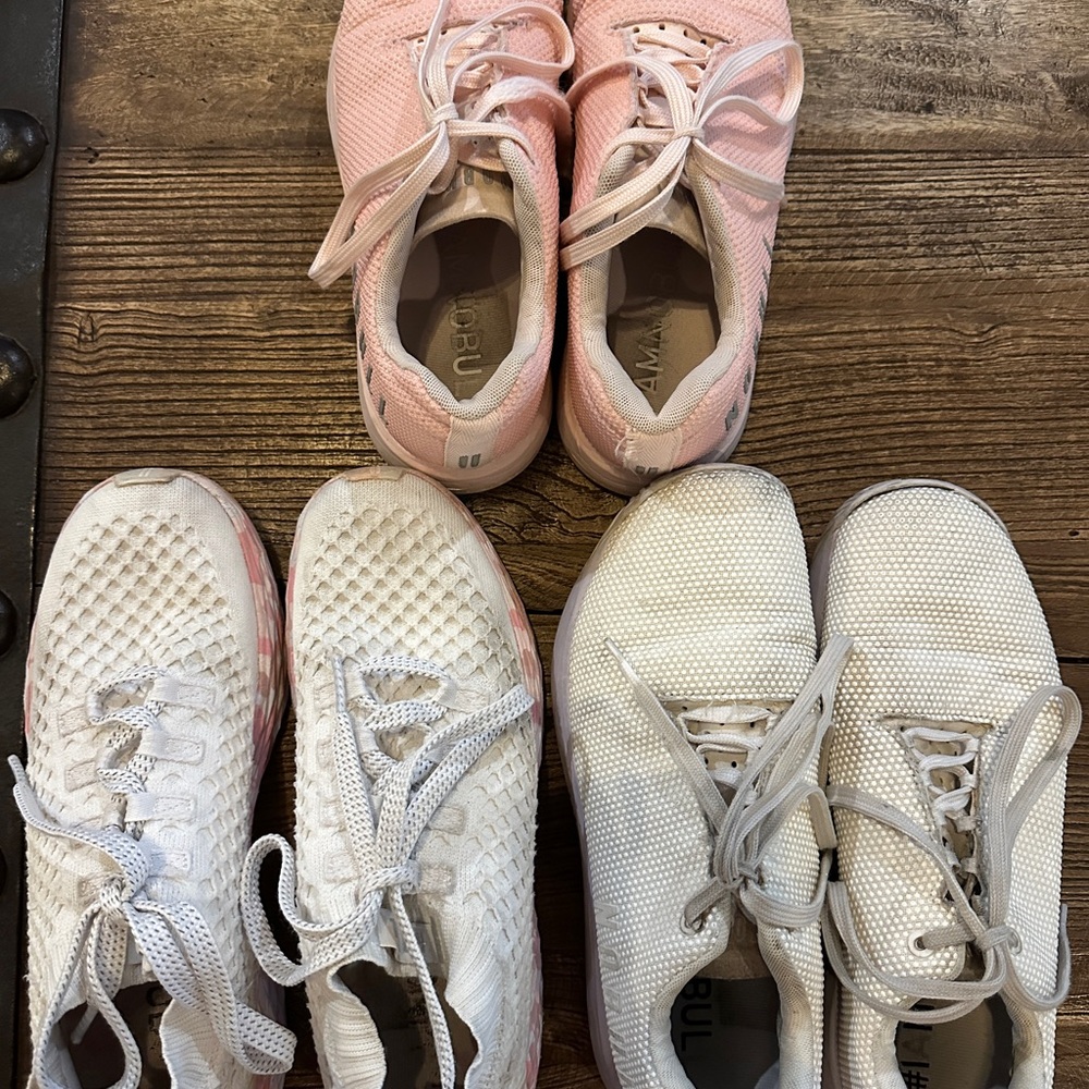NOBULL Pink and White Athletic Shoes